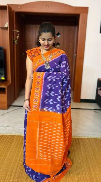 Sckr Ikkat A Party wear saree wholesaler in Hyderabad